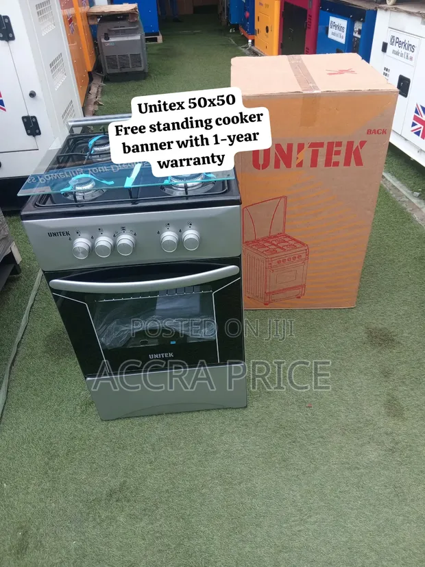 Unitek 50x50 Gas Cooker with 4 Burners & Built-in Oven - 1