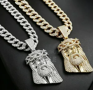 Fashion Jesus Piece Chain - Silver/Gold