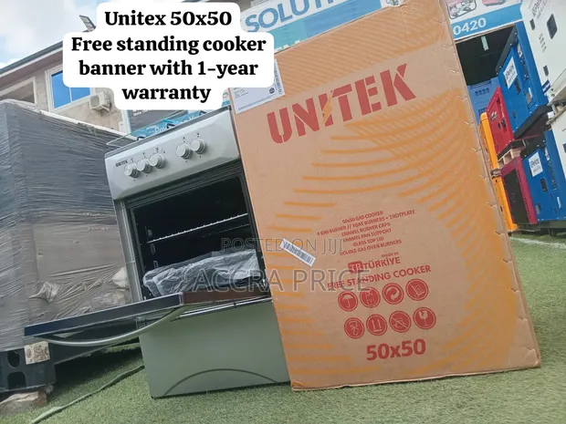 Unitek 50x50 4-Burner Gas Cooker with Oven - 1