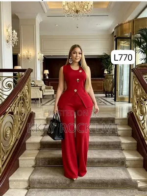 Luxurious Red Blazer Dress Set