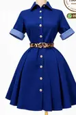Stylish Women's Denim Jeans Dress - XL-XXL - 2