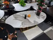 Luxury Sintered Stone Center Table - Gold Stainless Steel Base - 3