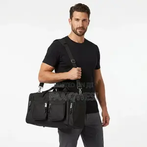 Premium Travel Duffel Bag with Shoulder Strap - Black