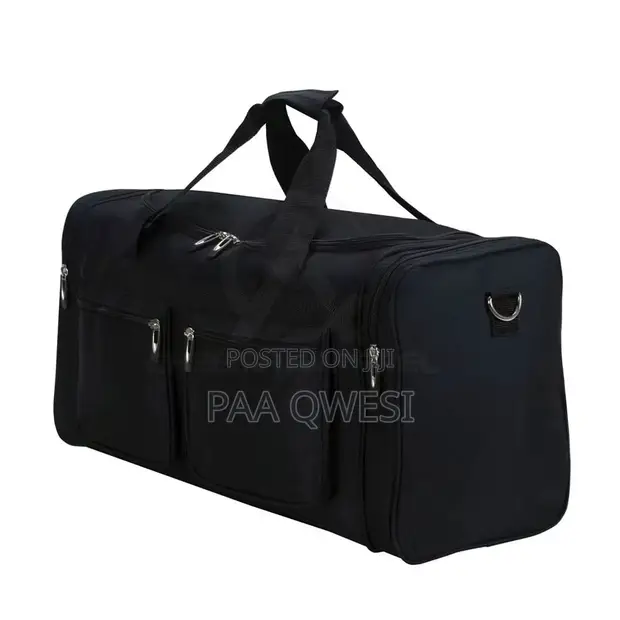 Multi-Pocket Travel Duffle Bag - Black - 1