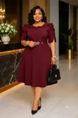 Elegant Office Dresses - Cedar - 1