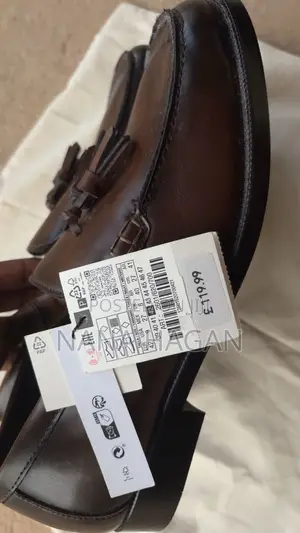 Zara Men's Tassel Loafers - Chestnut Brown, UK 8
