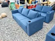 Brand New Green 3+2 Seater Sectional Sofa with Cup Holders - 2