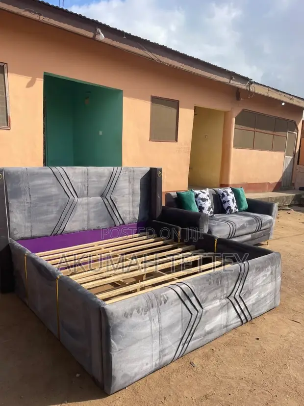 Queen Size Bed Frame with 3-in-1 Sofa Chair - 1