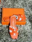 Peach Hermes Ladies Slippers - 2
