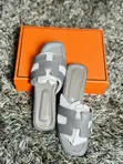 Hermes Style Ladies Slippers - Gray - 1