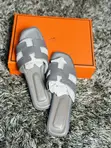 Hermes Style Ladies Slippers - Gray - 2