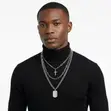 Multi-Layer Cross Pendant Necklace - Silver - 3