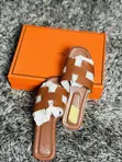Brown Hermes Ladies Slippers - 1
