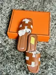 Brown Hermes Ladies Slippers - 2
