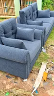 Modern 5-Seater Fabric Sofa Set - Gray - 2