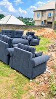 Modern 5-Seater Fabric Sofa Set - Gray - 3