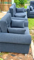 Modern 5-Seater Fabric Sofa Set - Gray - 4
