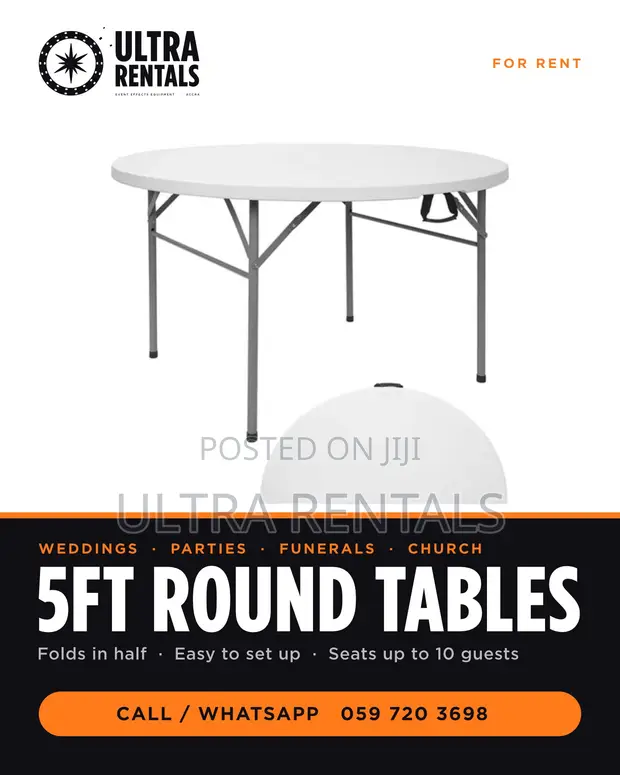 Ultra Rentals: Folding Chairs for Hire in Accra - 1