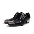 Black Leather Gothic Western Ankle Boots - 4