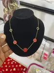 Minimalist Red and Gold Stainless Steel Necklace - 1