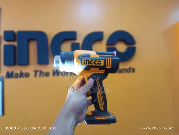 INGCO Industrial Cordless Heat Gun (20V) with 4 Accessories - 1