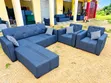 Modern L-Shaped Sofa Set with Ottoman - 1