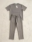 Men's Textured Grid Lounge Set - 1