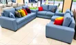 Sofa Set with Marble Coffee Table - Velvet Fabric - 4