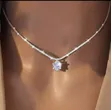 Sparkling Rhinestone Solitaire Pendant Necklace - 1