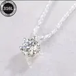 Sparkling Rhinestone Solitaire Pendant Necklace - 2