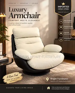 Luxury Imported Armchair - Black & Cream
