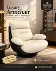 Luxury Imported Armchair - Black & Cream - 1