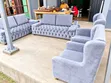 Luxury Grey Velvet Chesterfield Sofa Set - 1