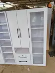 Premium Four-in-One Wardrobe with Side Glass - 1