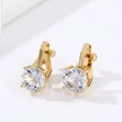 Classic Solitaire Cubic Zirconia Clip-On Earrings - Gold Tone - 3