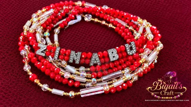 4-Strand Waist Beads with Name - 1