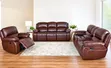 Luxury Brown Leather Recliner Sofa Set (7-Seater) - 1
