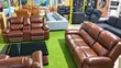 Luxury Brown Leather Recliner Sofa Set (7-Seater) - 2