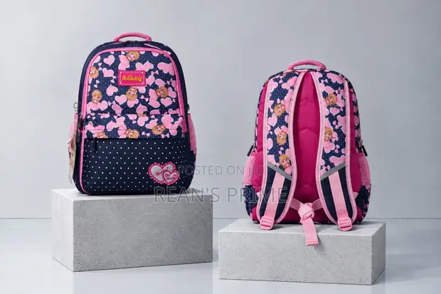 Girls School Bag - Biaowang Pink Polyester - 1