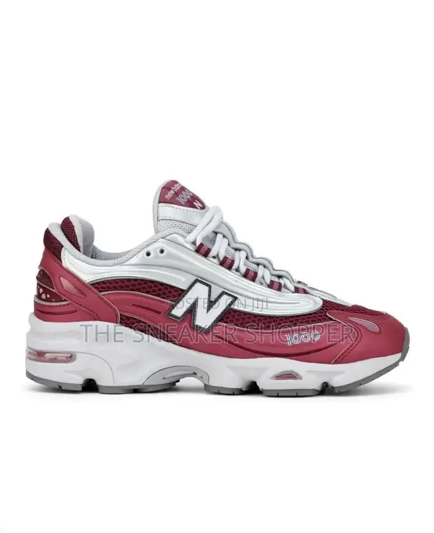 New Balance 1000 Sneakers (M1000) - Burgundy/White/Silver - 1