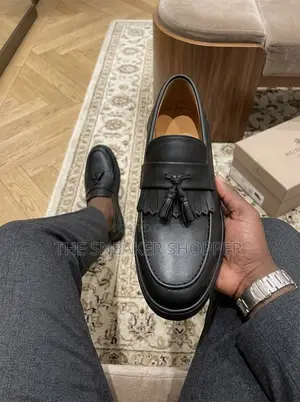 Hugo Boss Black Leather Tassel Loafer Sneakers