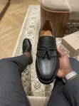 Hugo Boss Black Leather Tassel Loafer Sneakers - 1