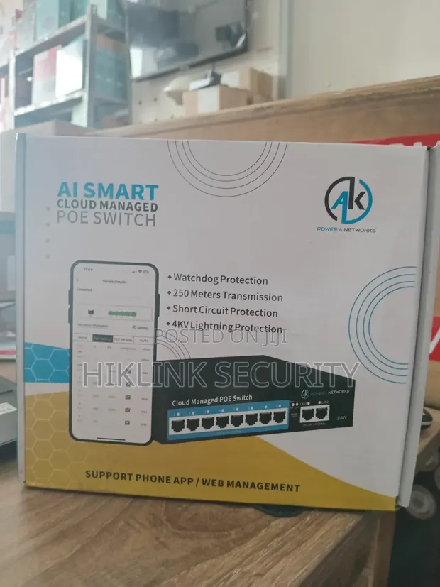 Ak 8 Port Cloud Managed PoE Switch - 1