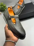 Grey Gucci T-Bar Monk Loafer Sneakers - 2