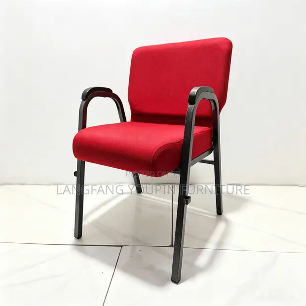 Quality Padded Church Chairs with Armrest & Book Pocket - 1