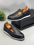 Buckle Strap Executive Shoes - White Sole - 2