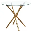 Round Dining Table - Gold Metal Frame - 1