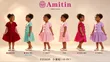Classic Kids Dress - Blue, Knee-Length - 1