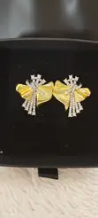 Luxury Bowknot Earrings - Gold Plated Zircon - 1