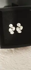 Pleated Wave Stud Earrings - 3